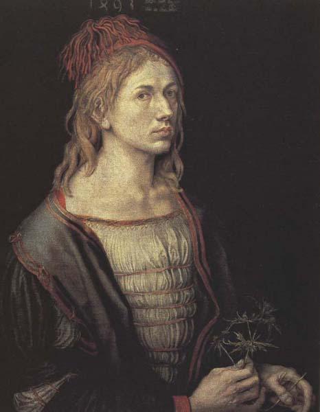 Albrecht Durer Portrait of the Artist with a Thistle oil painting image